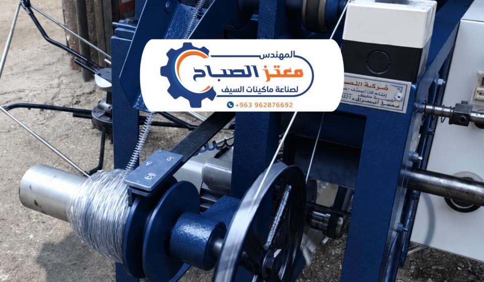 ماكينة تصنيع سيف الجلي أثناء العمل لإنتاج سيف الجلي ضمن مشروع إنتاجي صغير